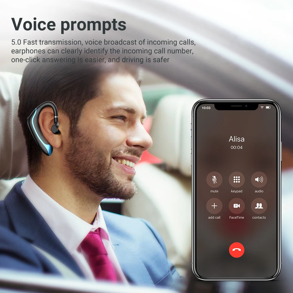 Langsdom Wireless Bluetooth Earphones Single Ear Hook Business Stereo Headphones Headset Handsfree Sports Earphones With Mic