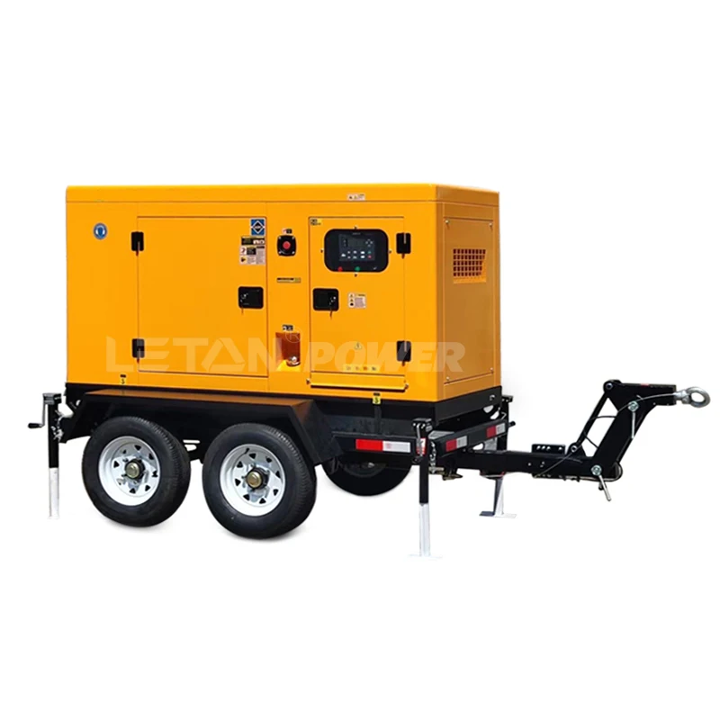 trailer type generator diesel 50 kVA LETON power factory sale 40kW china cummins generator 4bt 50kVA