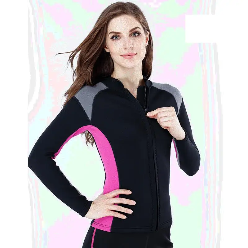 Neoprene Long Sleeve Front Zip Sports for Scuba Diving Surf Swimming Snorkel Suit Women Wetsuits Top Jacket Vest