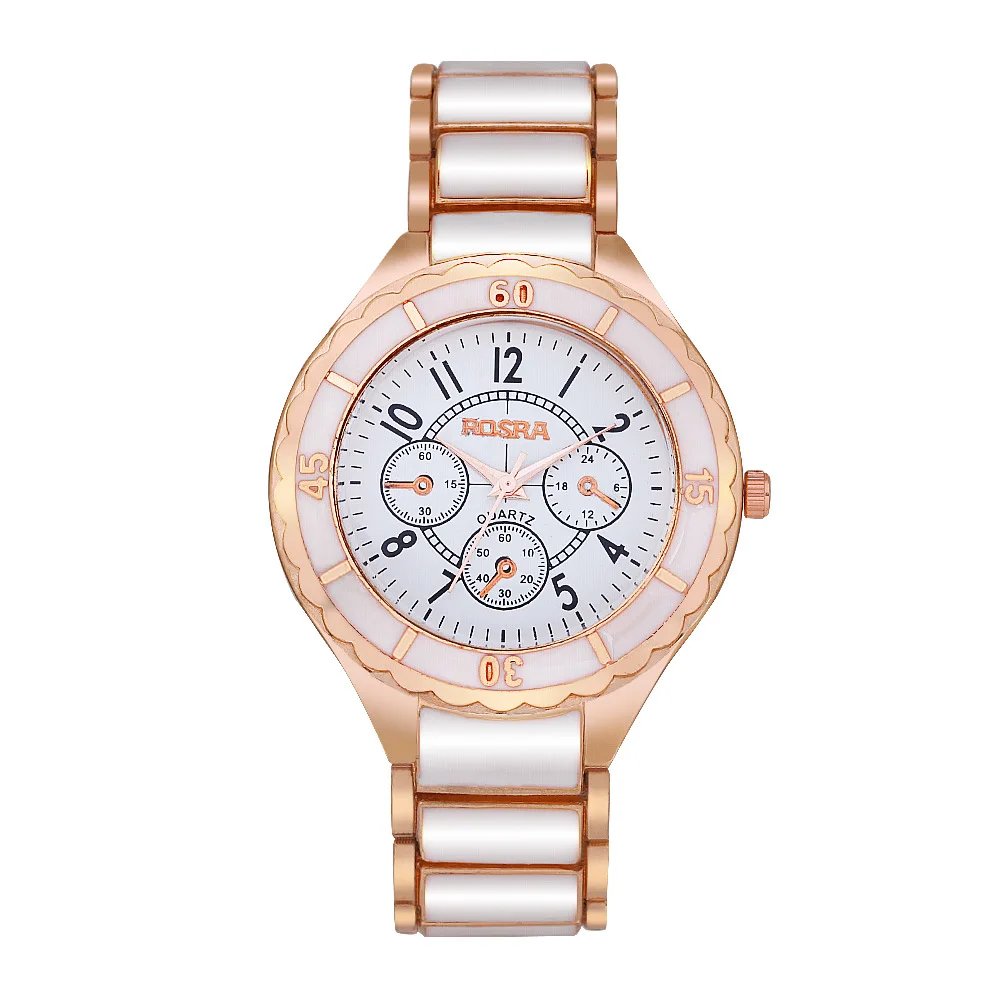 Hot Sale White Ceramic Female Student Bracelet Watch Digital Diamond Roman Ladies Fashion Trend Watch