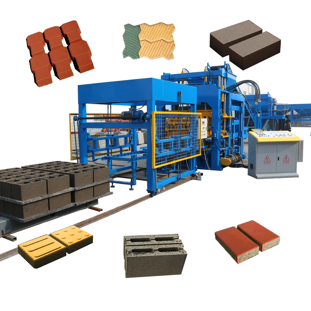 QT1215 Full Automatic Concrete Block Molding Machine Brick Making Machine paver making machine industrial block production plant