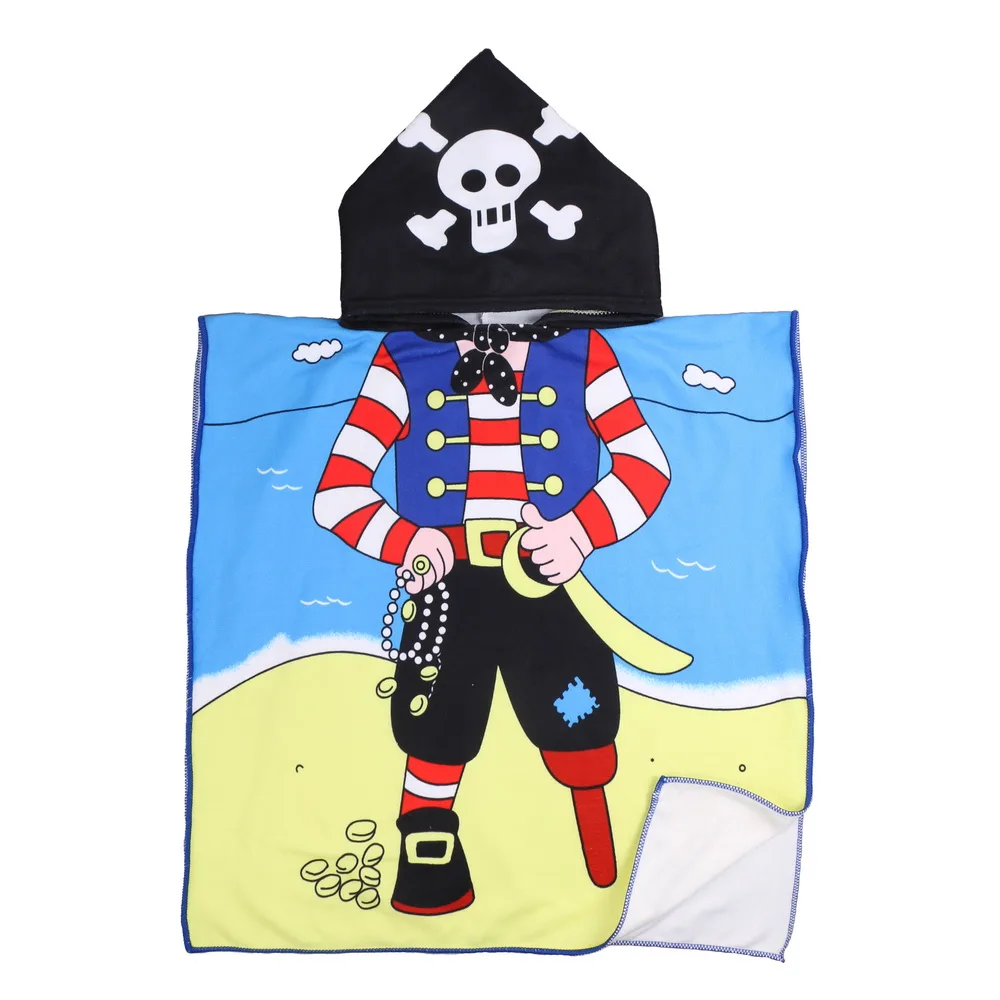 Kids Hooded Cartoon Printed Bath Towel Wearable Microfiber Organic Bath Towel/Beach Towel Kids