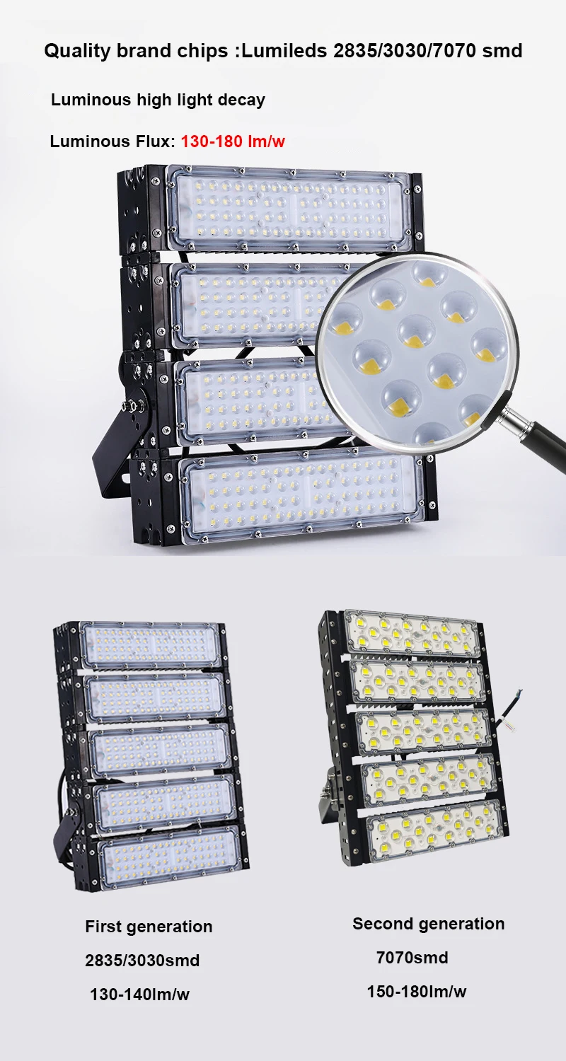 Ip65 waterproof outdoor lighting energy saving garden stadium aluminum 100w 200w 250w 300w 400 watt 600w 800 watt led flood lamp