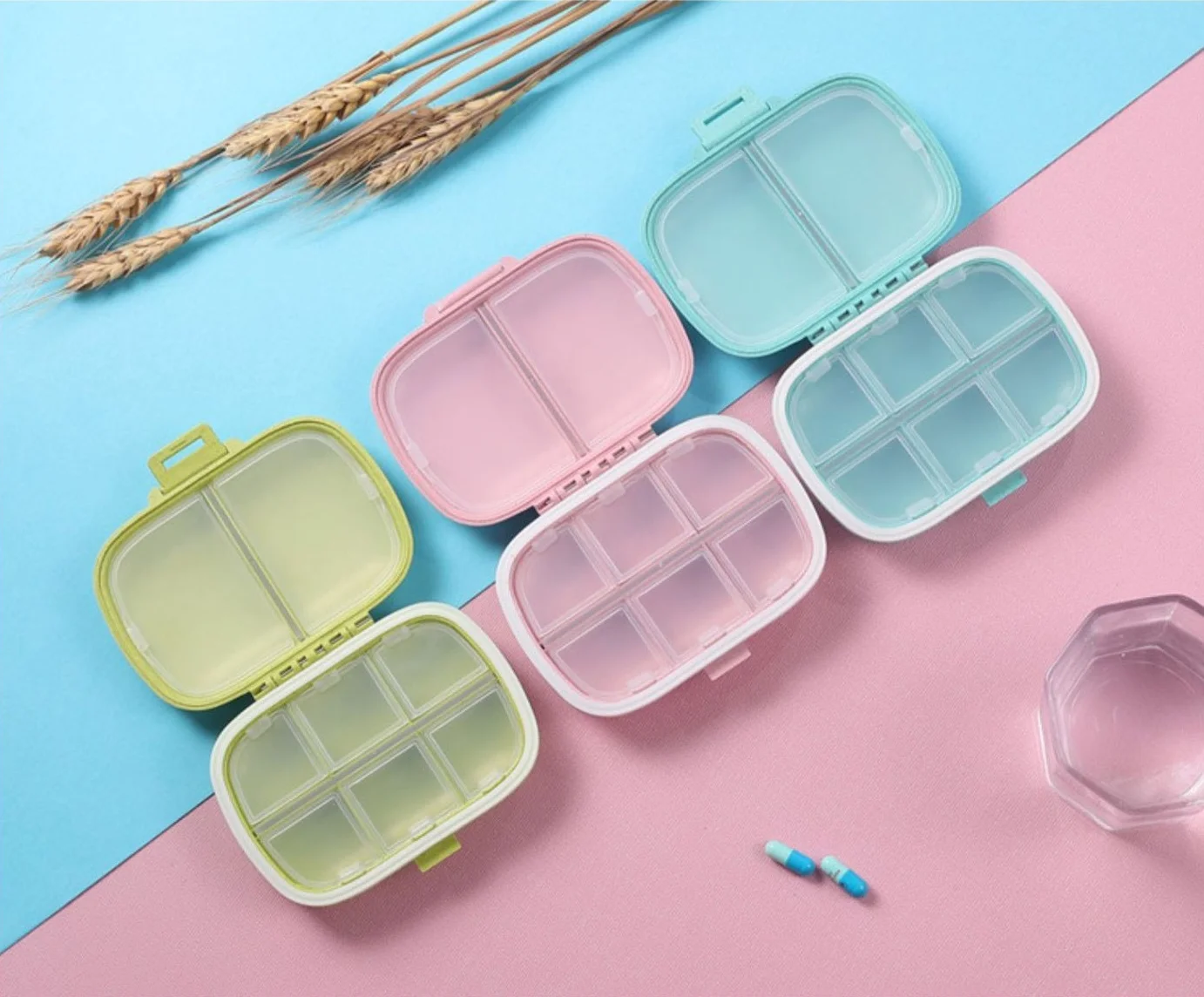 Portable Medicine Box Storage Mini Dispensing Plastic Pill Case Tablet Drug Packaging Box