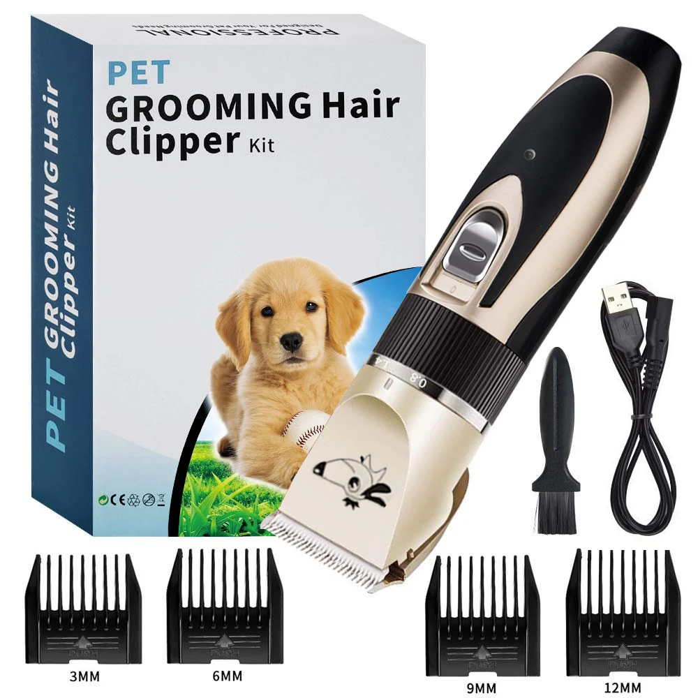 
Professional Pet Dog Cat Hair Trimmer Cutter Remover Grooming Clippers USB Rechargeable Electric Cordless Low Noise Pet Clipper 