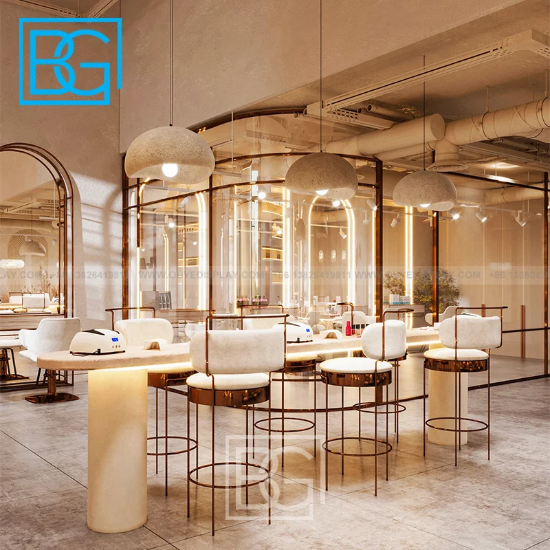 Decoration Rack Beauty Cabinet Nail Desk Salon Furniture Manicure Nail Tables Stations Beauty Salon Shelf