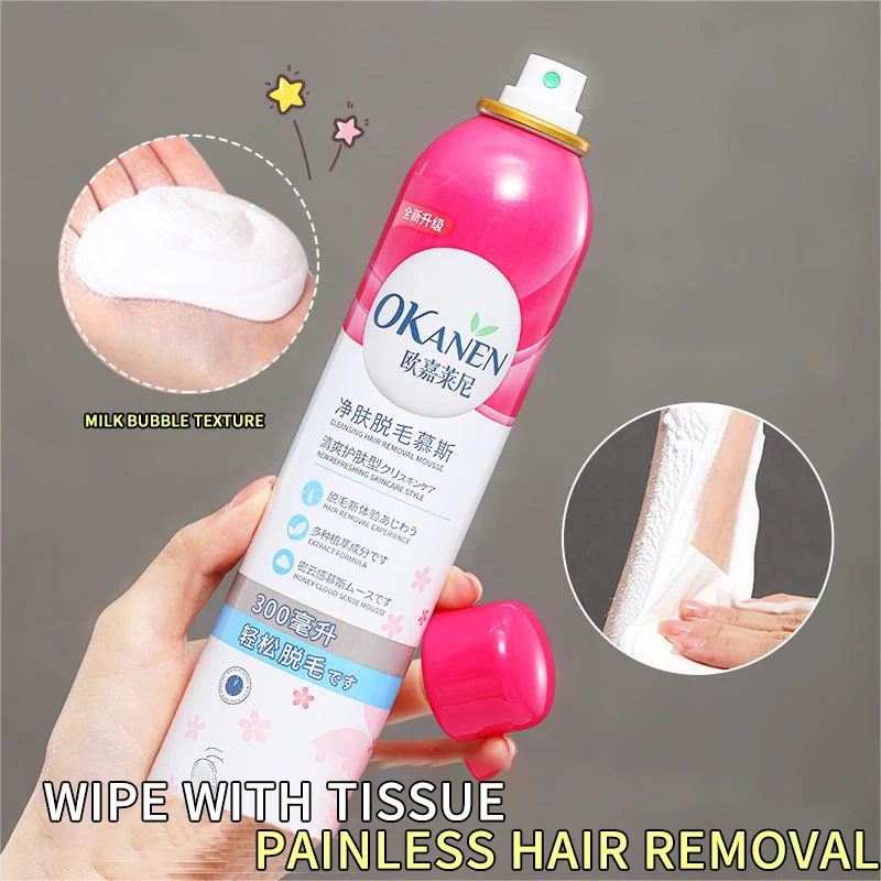 Natural permanent Hair Removal Spray Nourishing Safe And Gentle Depilatory Cream Hair Removal Mousse Spray