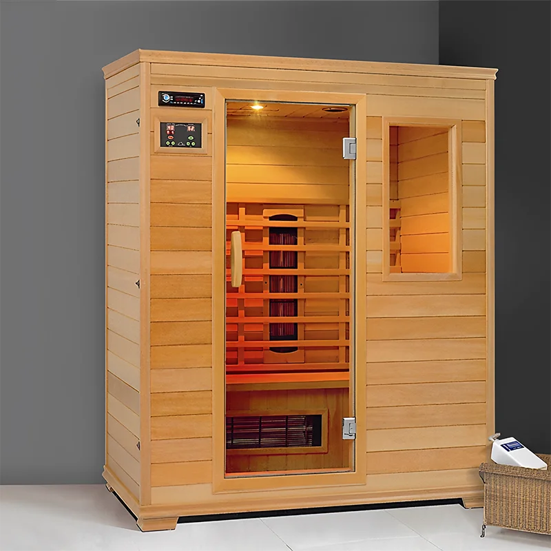 Indoor Infrared Glass-walled Sauna Room Home Wooden Sauna Room Far Infrared Sauna Room