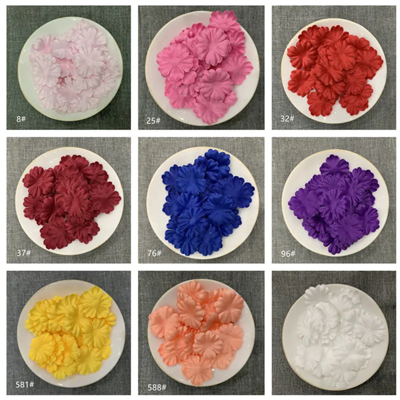 Artificial Petals 24mm Wedding Artificial Flower Home Decoration DIY Multi Color Satin Lace Decal