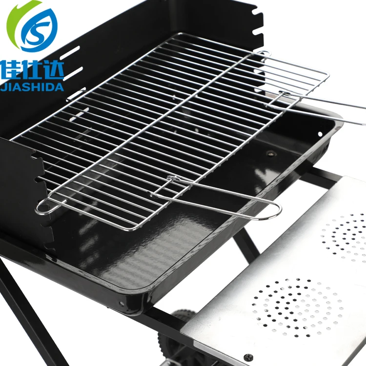 Folding outdoor Portable trolley charcoal barbecue charcoal bbq grill for garden backyard family party