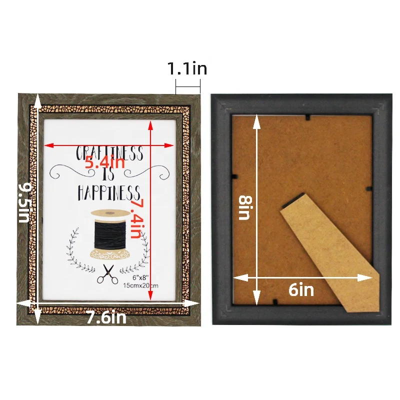 New Design 5x7 6x8 8x10  inches Retro Photo Frame Plastic Picture Frame For Home Decor