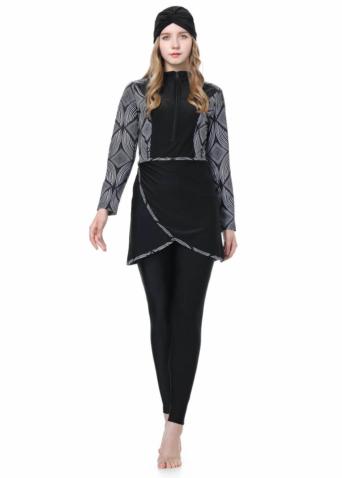 2022 Muslim swimwear New Spot Arab Hui Sunscreen Swimsuit Three piece Swimsuit