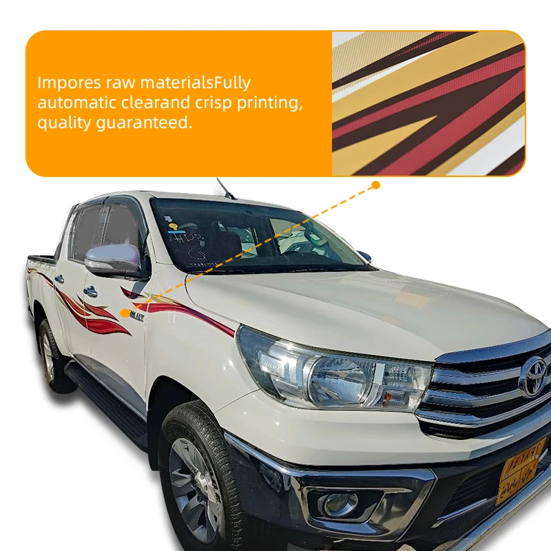 Виниловые 2023 Hilux двойная кабина 4X4 боковые наклейки для автомобилей Toyota