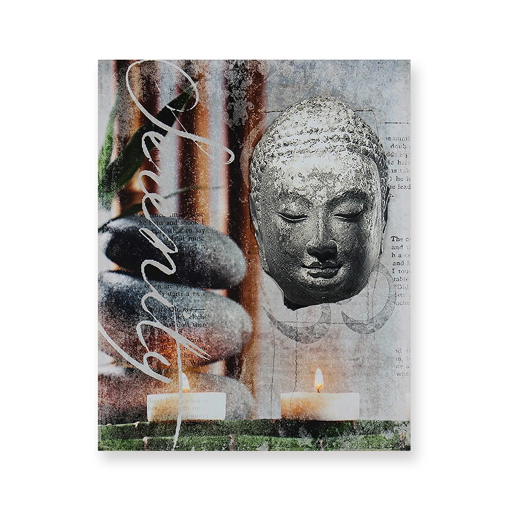 Verified manufacturers Xingcheng Custom Made Hot Sale Buddha Religion Series Led Light Painting Wall Art Picture On Canvas