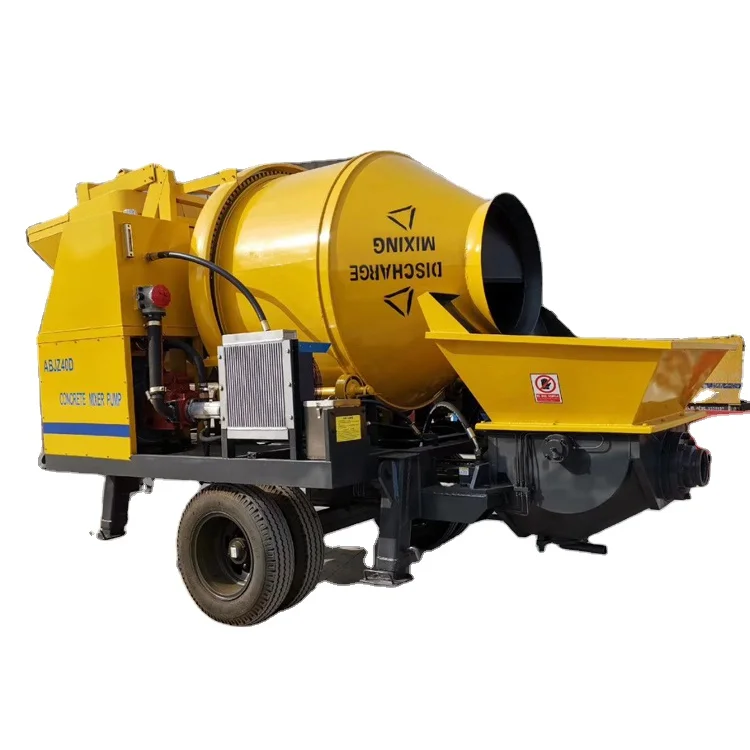 High quality self loading mixer pump mini portable mobile trailer concrete mixer pump c concrete pump for sale in uae