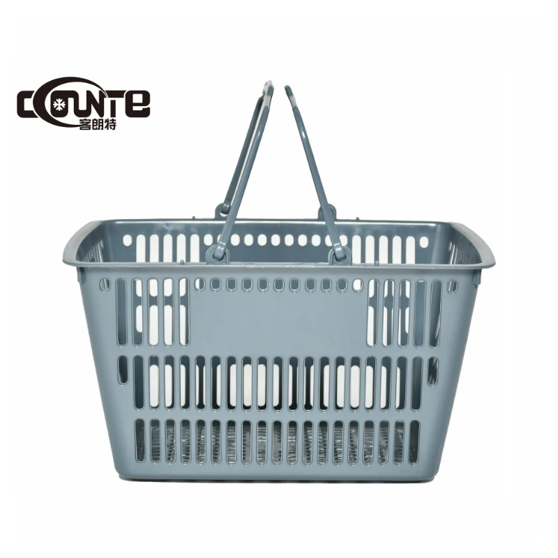 Supermarket Shopping Plastic Basket Collapsible Shopping Basket Customized