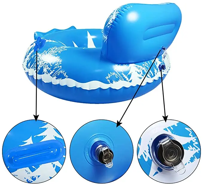 Backrest Blue PVC Snow Tube Winter Outdoor