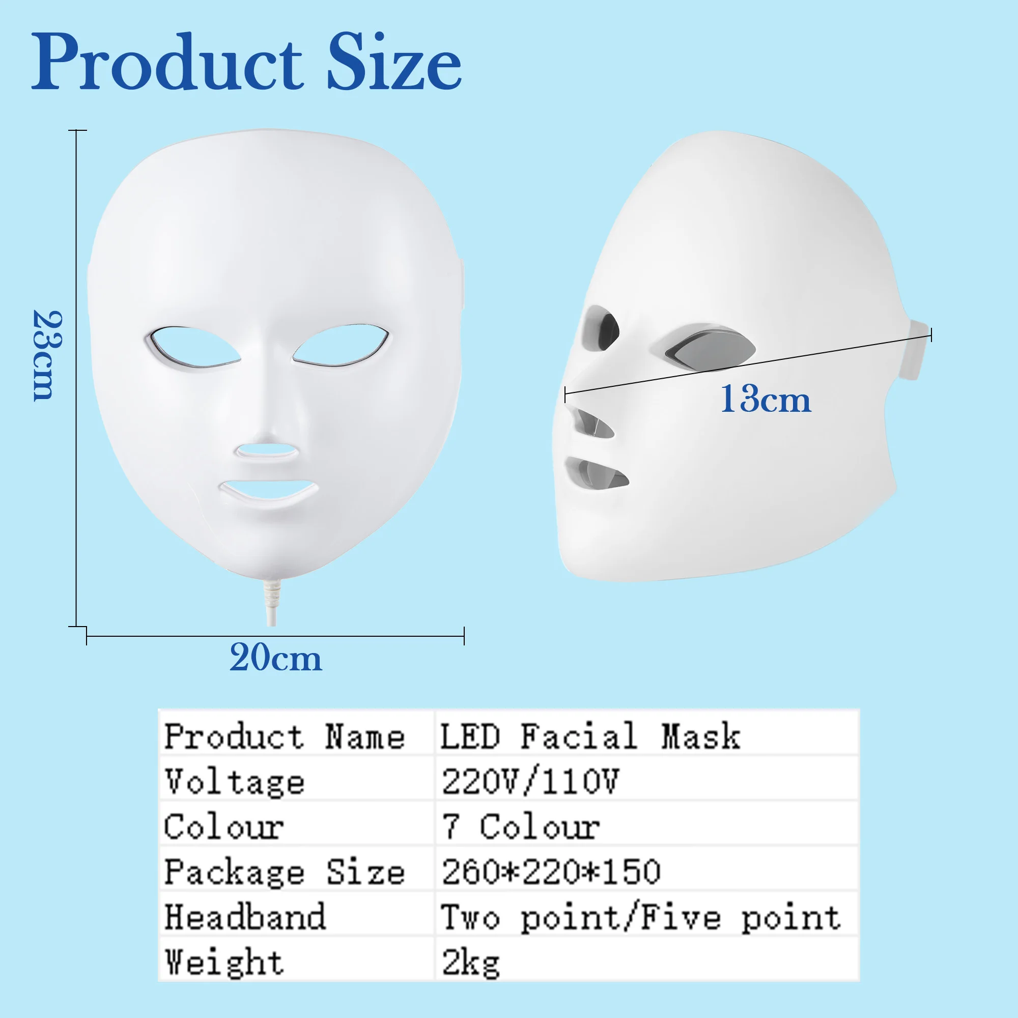 OEM ODM Beauty Machine 7 Colors LED Face Light Therapy Red Light Therapy for Face Photon LED Light Therapy Machine