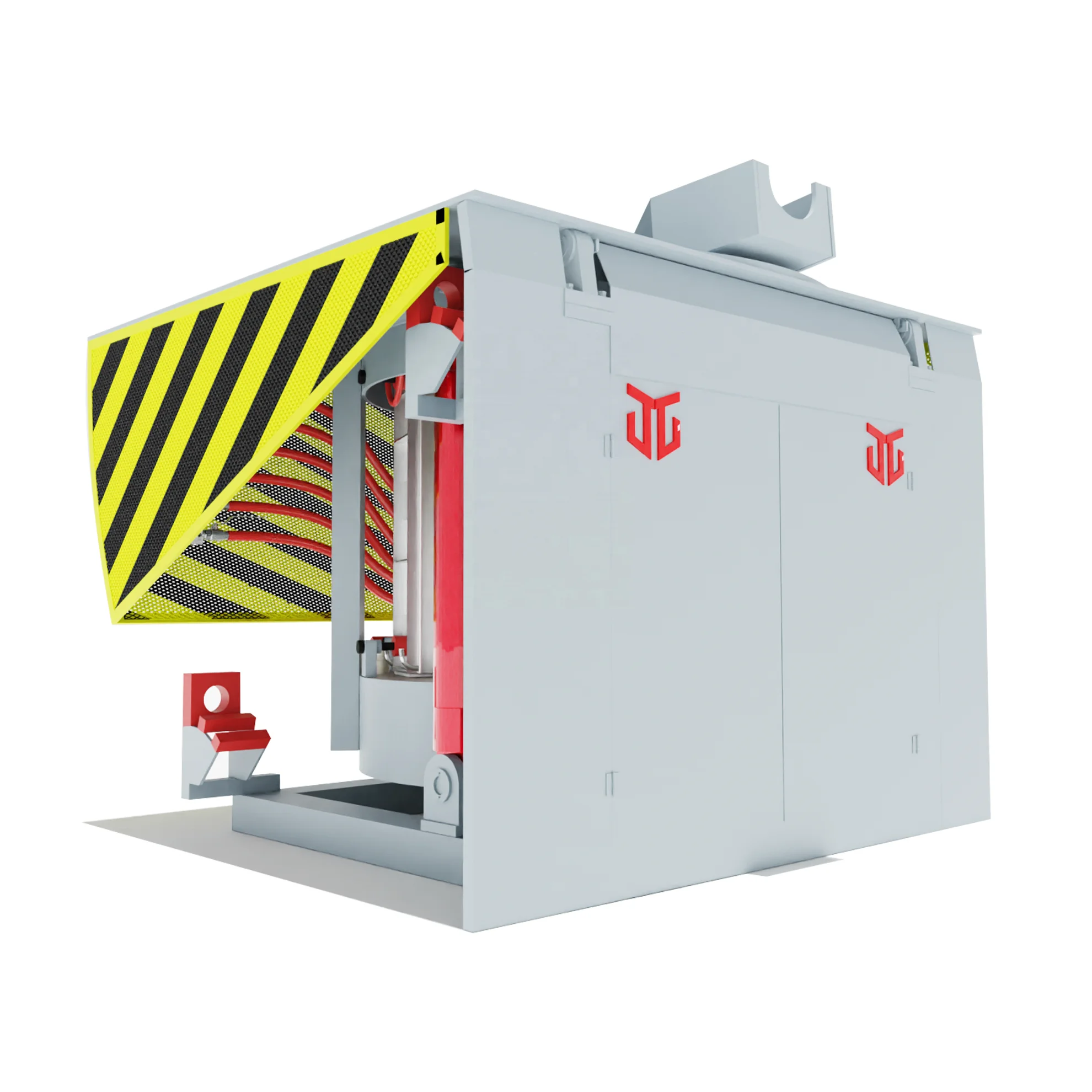 Manufacturer online factory online 8T hydraulic medium frequency induction melting steel aluminum furnace 4000KW complete set