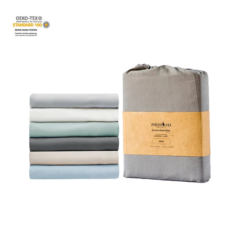 OEKO 300TC 100% Organic bamboo from Viscose sheets Bamboo custom Fitted sheet bedding set
