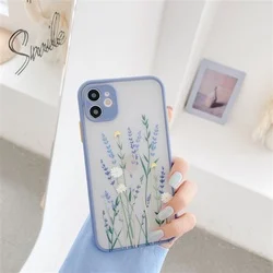 Custom Flower Design Frosted TPU PC Phone Case For iPhone 13 12 mini 12 11 Pro Max Xs Xr 7 8 Plus Protective Mobile Cover
