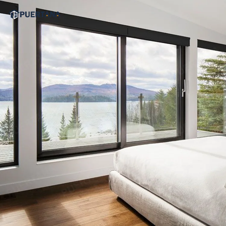 Narrow Frame Minimal Slimline Aluminium Frame Sliding Window With Mosquito Netting Screen Aluminum Sliding Windows Price