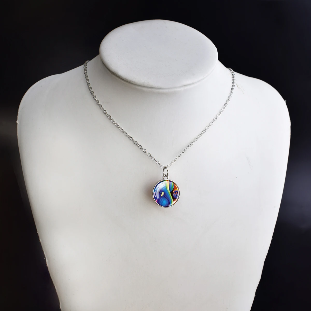 Ganesha Ganapati Ganesh Glass Ball Crystal Pendant Amulet Jewelry Pendant India God of Wealth Necklace