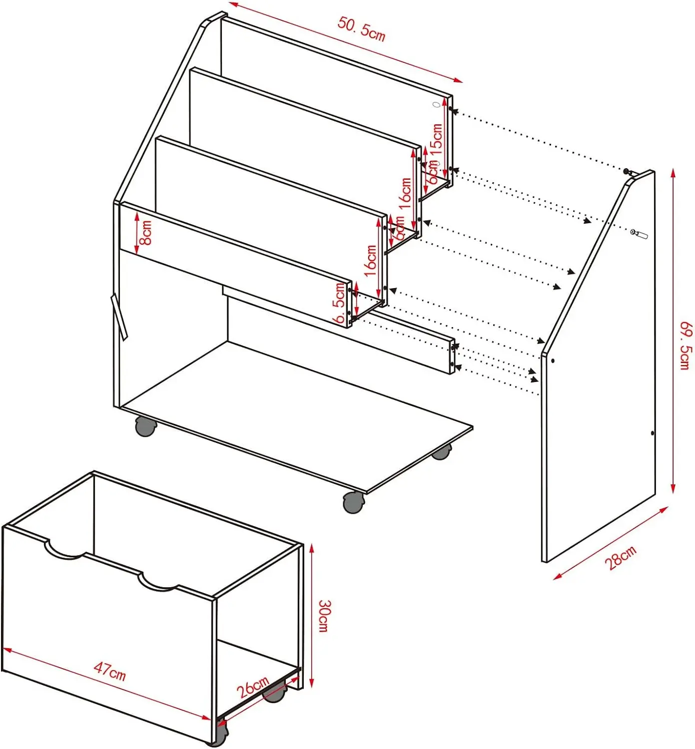 Wooden Baby Furniture Custom  Movable Corner Cupboard Rack Toys Storage Children Kids Cabinets
