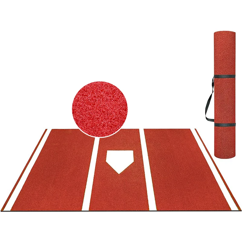 Baseball hitting batting pitching mat rectangular field and turf mat softball training sliding