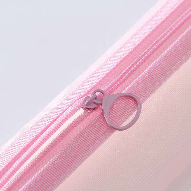 wholesale simple design college style comfortable fabric zipper round custom color stationery pen bag pencil bag