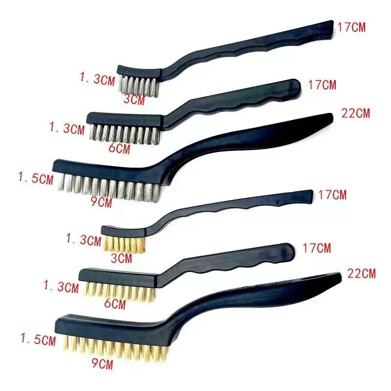 different size  Curved Handle Masonry Brush Wire Bristle for Cleaning Welding Slag and Rust ss wire
