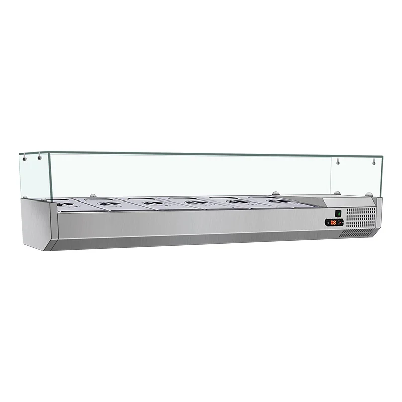 Counter Top Salad Bar Display Salad Counter Refrigeration Equipment Salad Showcase