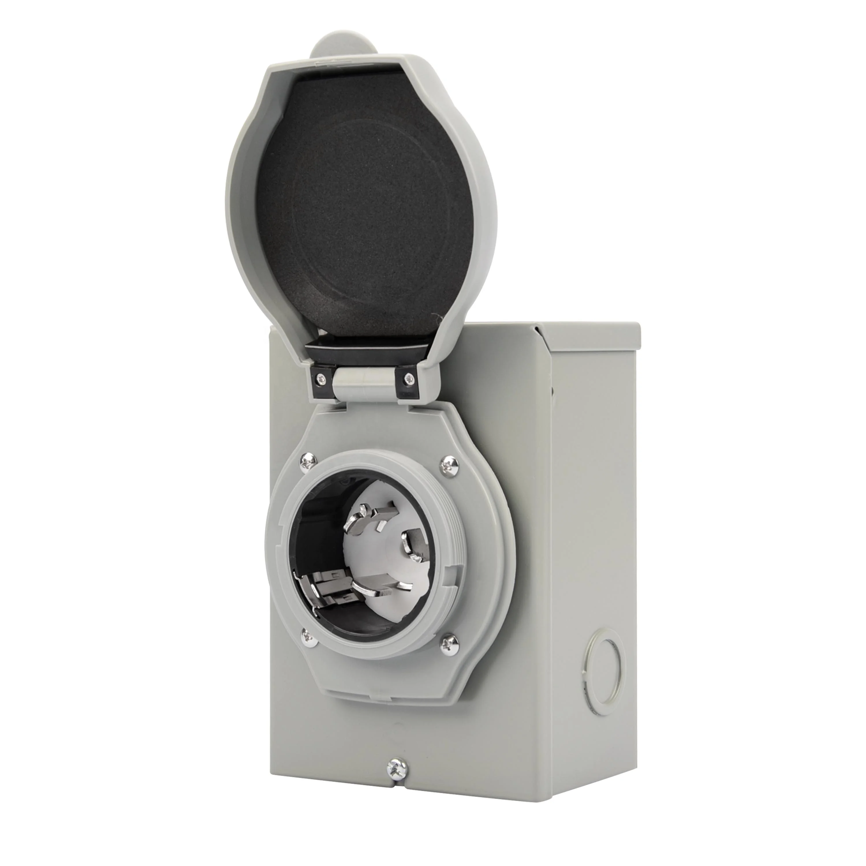 H10414  50 Amp Generator Power Inlet Box NEMA SS2-50P 125/250 Volt Power Inlet Box for 3 Prong Generator Cord