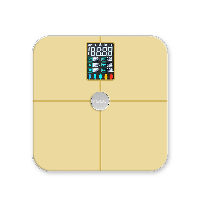 Big Display New Designed Bluetooth Digital Body Fat Analyzer BMI Heart Rate Health Care Monitor Scale Weighing Machine