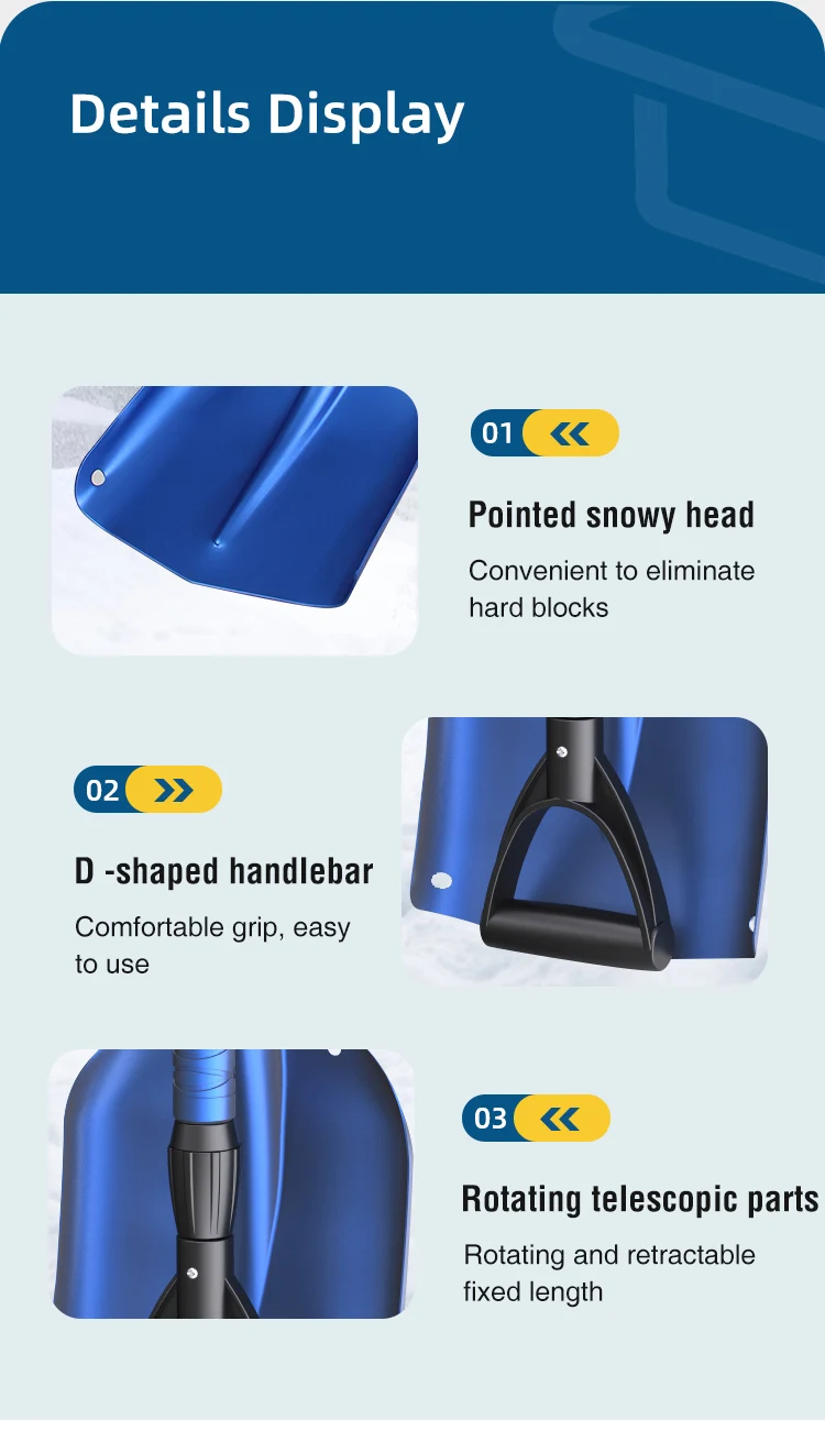 Heavy duty Folding snow shovel extendable multi functional snow shovel for Car SUV Van