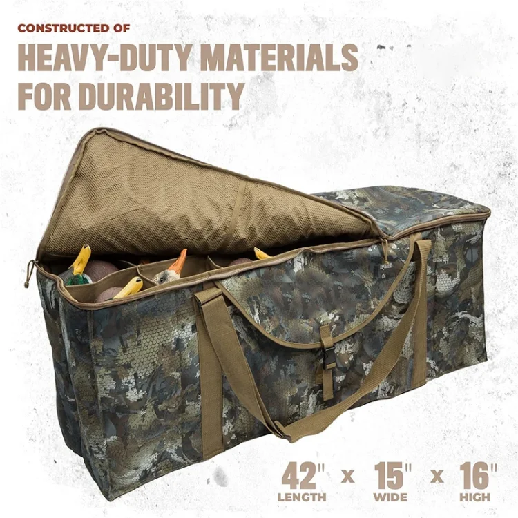 Waterproof Padded Protection 12 Slot Duck Decoy Slotted Hunting Bag Bottom Drains Duck Hunting Blind Bag