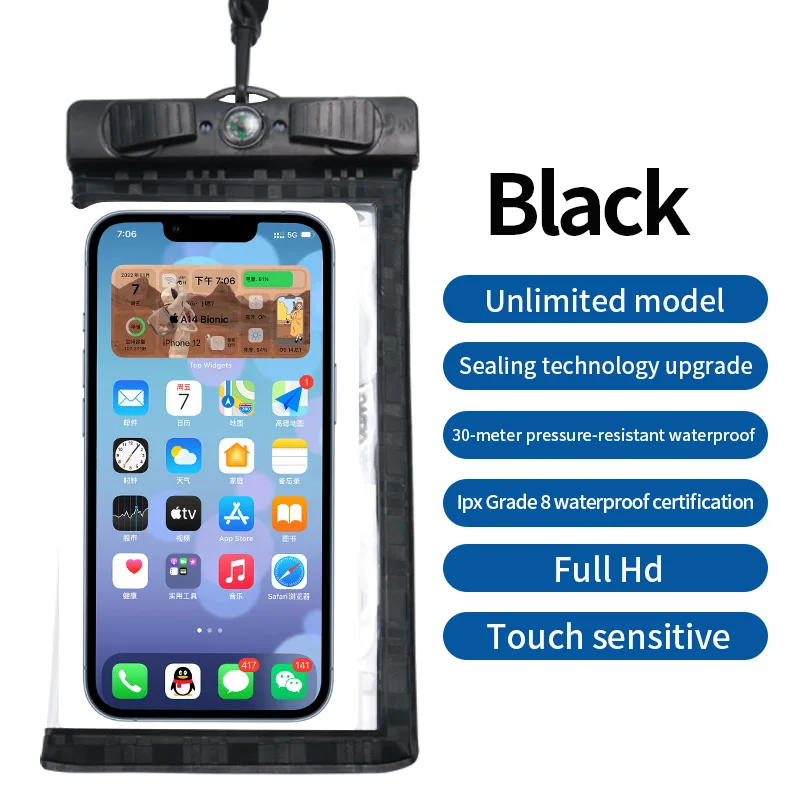 7.5 Inch IPX8 Case Plus Size Compass WaterProof Phone Pouch PVC Cover Water Proof Mobile Case Dry Bag
