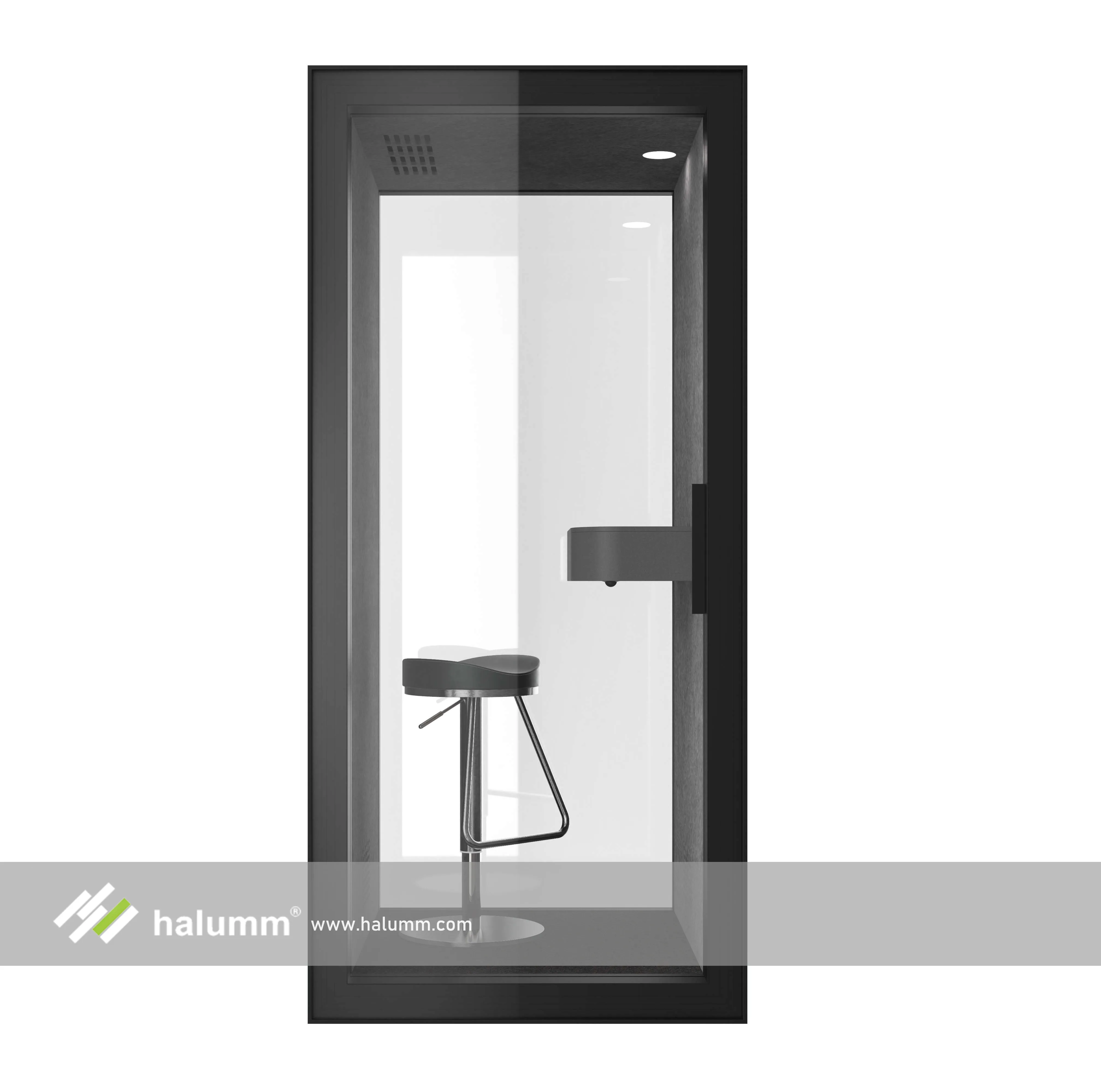 hicube Glass door Double Glazed prefab phone booth  with sensor lighting office privacy pod