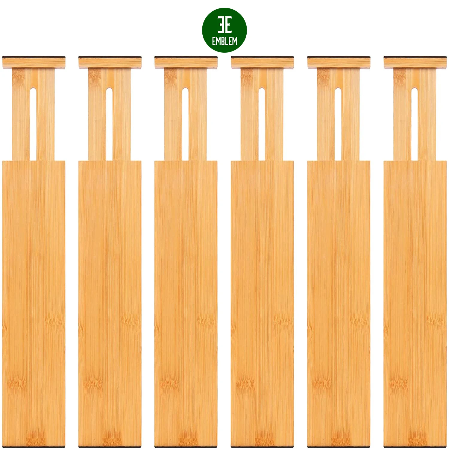 Бамбуковые ящики с вставками и этикетками регулируемые ящики-органайзеры 6 перегородки 12 (17-22 дюйма)