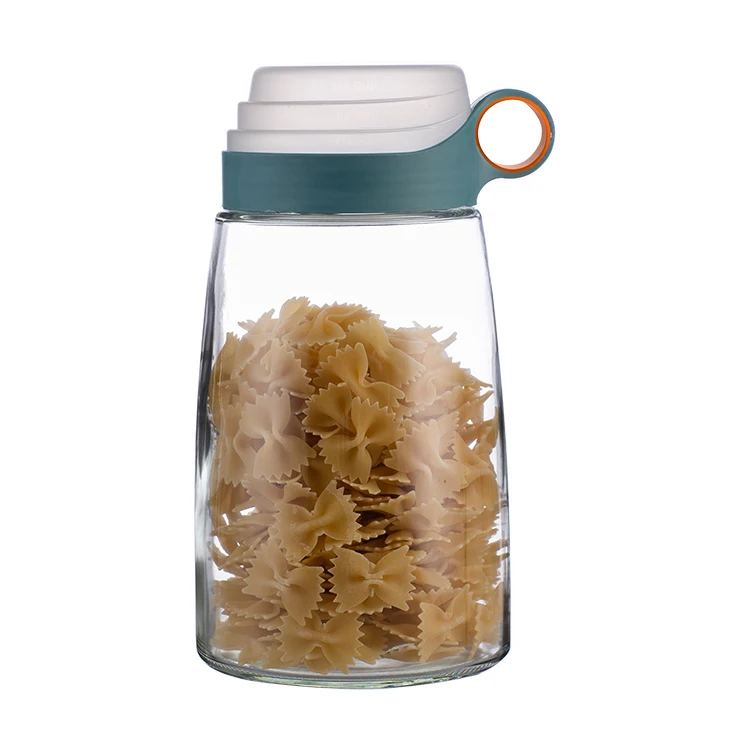 Welford Large Volume 4 Pcs Glass Storage Jar Set For Candy Canister Container Jar