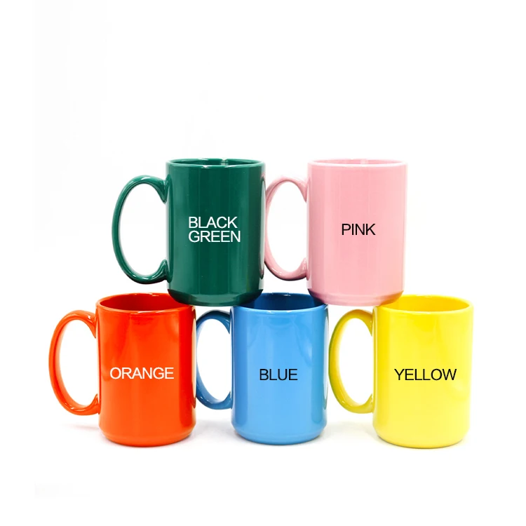 Custom Cheap Full Color C Handle Blank Travel Mug DIY AD Dye Mugs Sublimation Ceramic Printing  Mug for present free gift