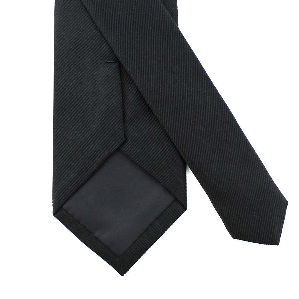 China Wholesale Custom Necktie Fashion Men Tie Handmade Jacquard Woven Solid Color Grosgrain Classic 100% Silk Black Ties
