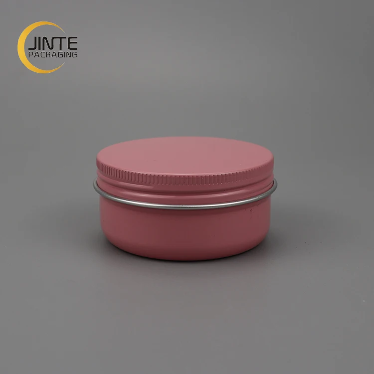 Factory Matte Pink Metal Packing Tin Can For Cosmetics Aluminum Packaging Container Tins Jars For Cream