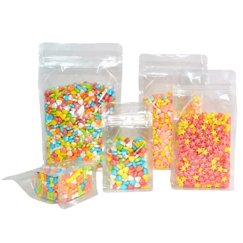 50 шт прозрачных плоских контбукса чехол закрывающихся упаковок восемь сторон уплотнения мешок Gusset ясный пластичный 1 фунт мешков кофе