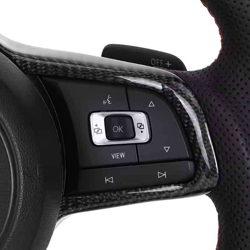 R-Line Half Perforated Leather Carbon Steering Wheel for Volkswagen VW Golf 5 6 7 R MK6 MK7 MK8 Jetta Passat B8 Polo Tiguan GTI