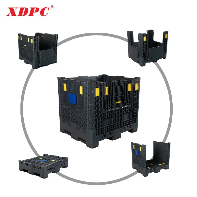 XDPC 1200x1000x1080mm Plastic Pallet Box Collapsible Foldable Plastic Pallet Container For Fruit And Vegetables