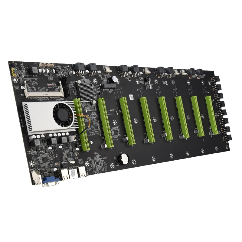  2021 New Coming 8 GPU Riserless Mining Motherboard Powered by Celeron 847 for