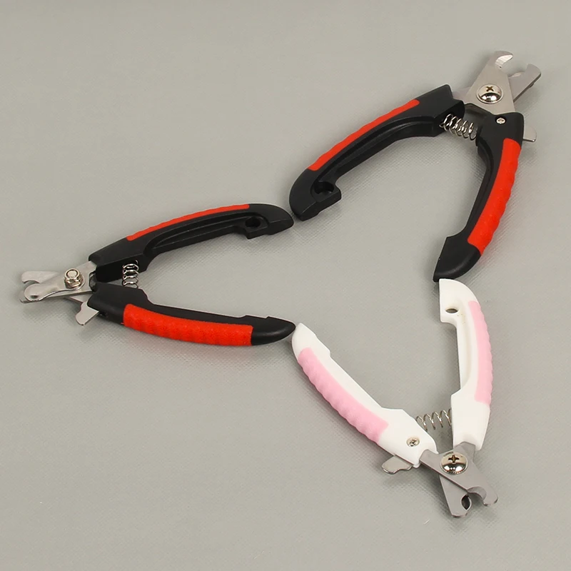 
Saiji safety guard animal paw file pink red pet cat claw scissors stainless steel dogs professional nail cippers 