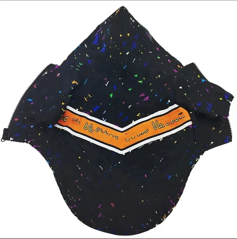 INS New Pet Dog Designer Jacket Fashion Luxury Cat And Dog Coat Two-legged Clothes Old Flower Letter Zipper