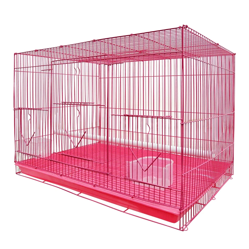 60cm Iron Wire cage perroquet Bird Breeding Pet Cages Import Quality White Parrot Bird Carrier Cage With Standing